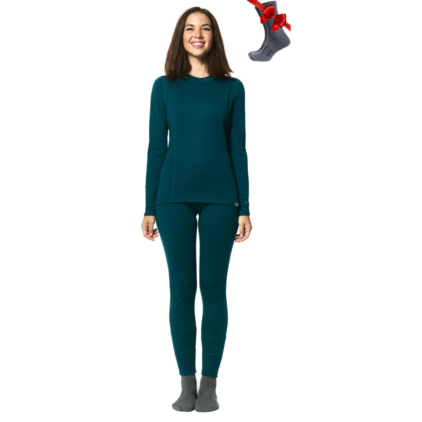 Merino.tech Merino Wool Base Layer Women Set - Heavyweight, Lite, Midweight Merino Thermal Underwear For Women Top, Bottom
