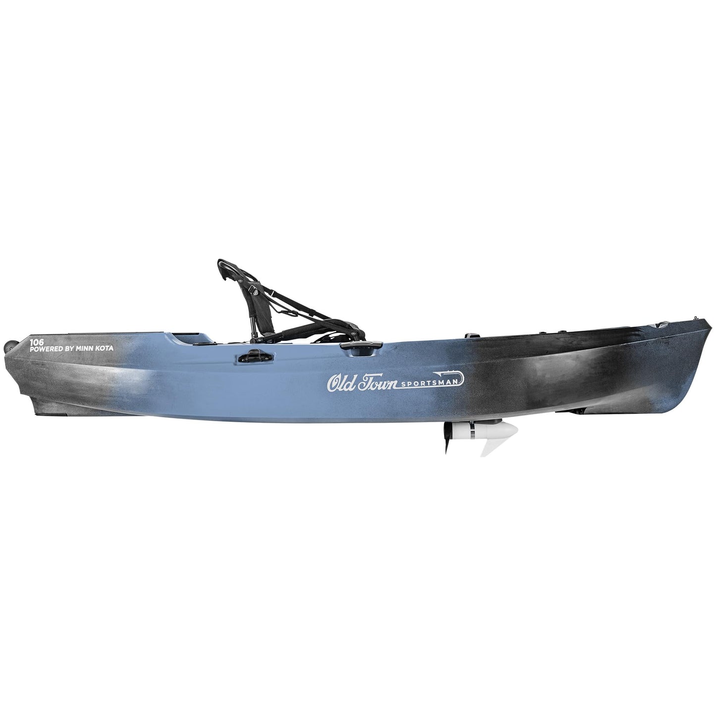 Old Town Sportsman 106 Powered by Minn Kota Solo Sit-on-Top Fishing Motorized Kayak, with Minn Kota Motor, 10 ft 6 in, Steel Camo