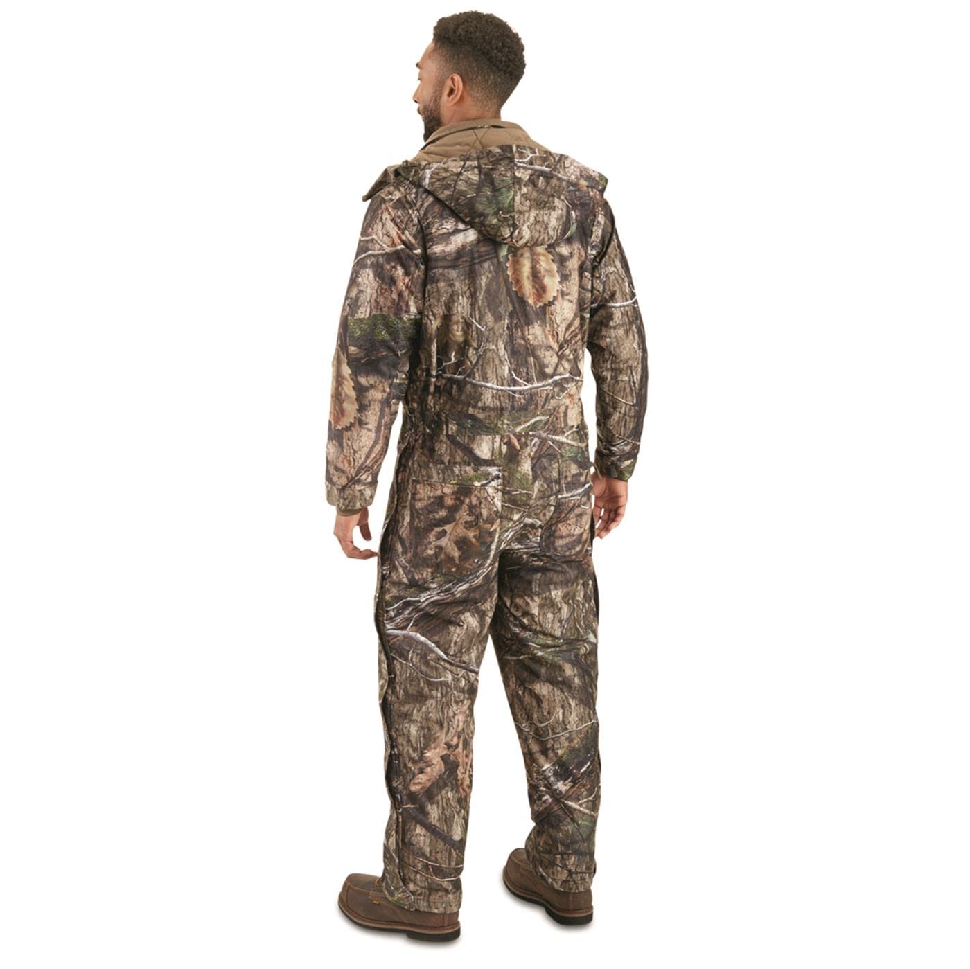 Guide Gear Men's Dry Waterproof Hunting Coveralls with Hood, Insulated Camo Hunt Overalls
