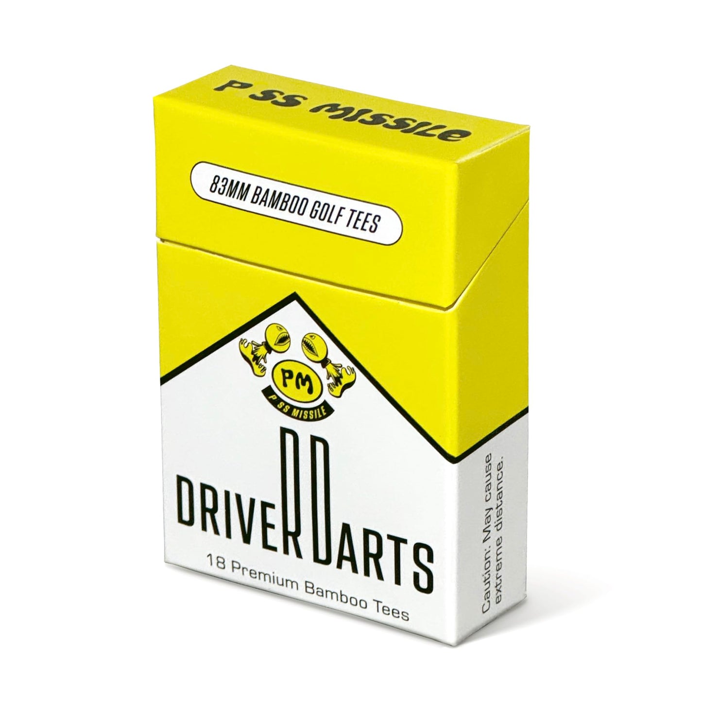 Driver Darts by P*ss Missile, Premium Bamboo Golf Tees | 18 Count, 83mm (3.25") Wooden Tees | Iconic Packaging and Cool Organization | Funny Golf Accessory for Golfers
