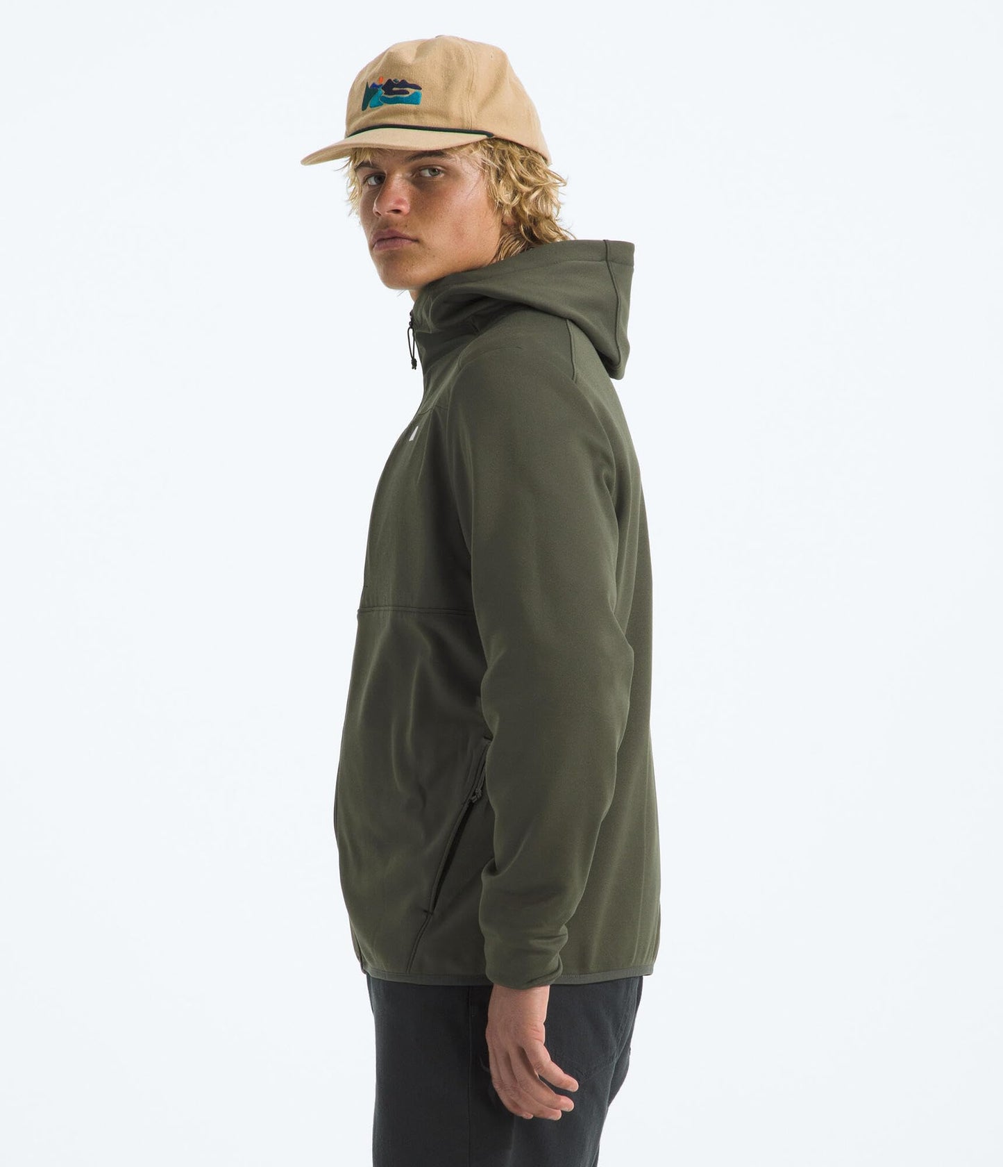THE NORTH FACE Men's TNF Performance Fleece Full Zip Hoodie | Lightweight Hooded Top, Elastic Binding & Zip Pockets