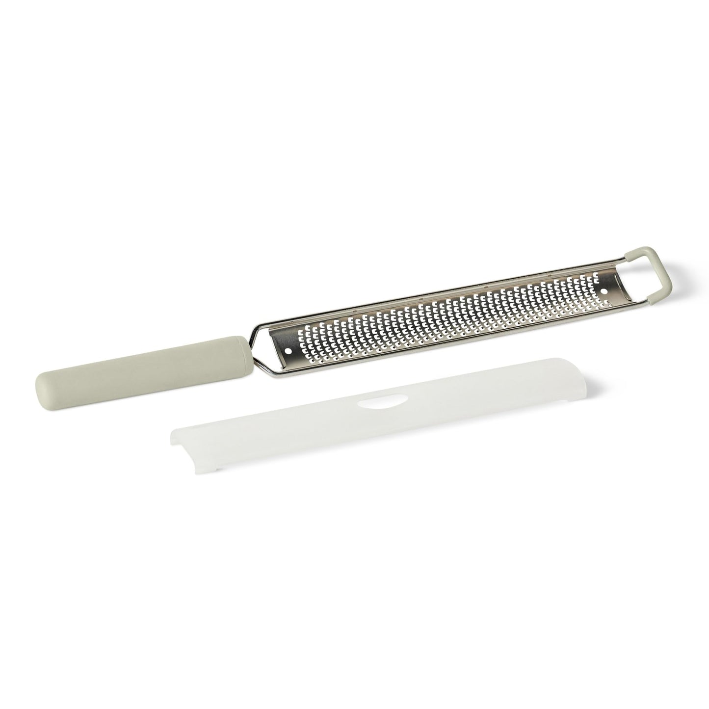 Amazon Basics Zester and Grater Tool, Soft Grip Handle, Dishwasher-Safe, Linen Gray