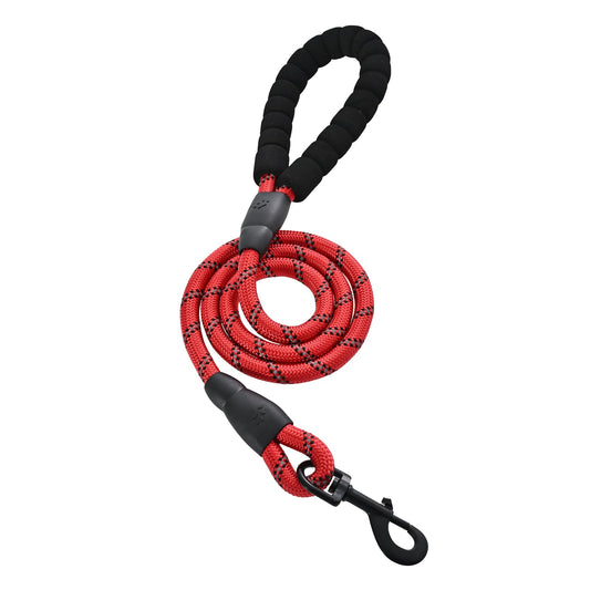 Amazon Basics Round Dog Leash, Heavy Duty, Durable Rope for Small, Medium, and Large Dogs, Lightweight Design for Walking, Training, and Outdoor Activities, Red, 4 Ft