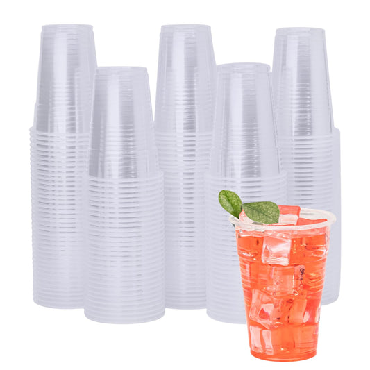 YEEHAW 9 oz Plastic Cups, 500 Pack - Clear Disposable Drinking Water Cups for Cold Beverages, Ideal for Party