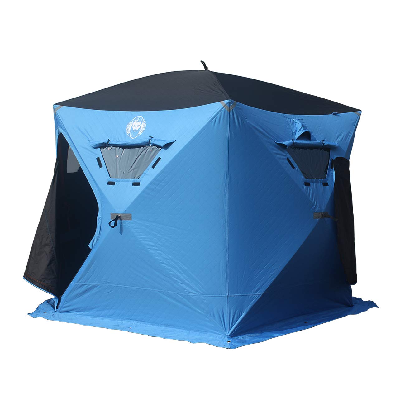 6 Person Portable Ice Fishing Shelter with 2 Big Doors-Diamond Door Guard System Ice Fishing Camping Tent