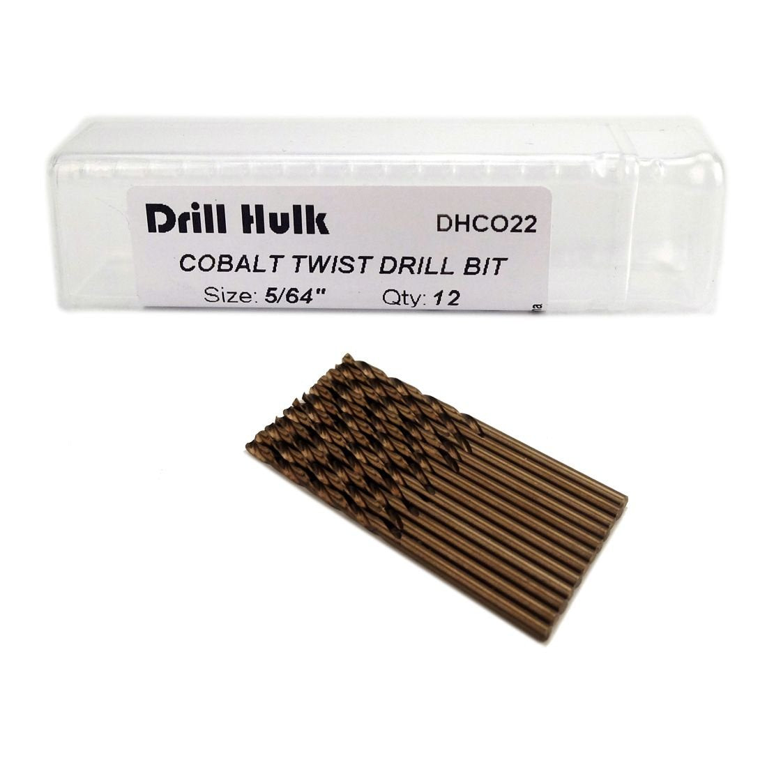 1/4-Inch Cobalt Steel M35 Jobber Length Twist Drill Bits for Hard Metal, Stainless Steel, Pack of 12