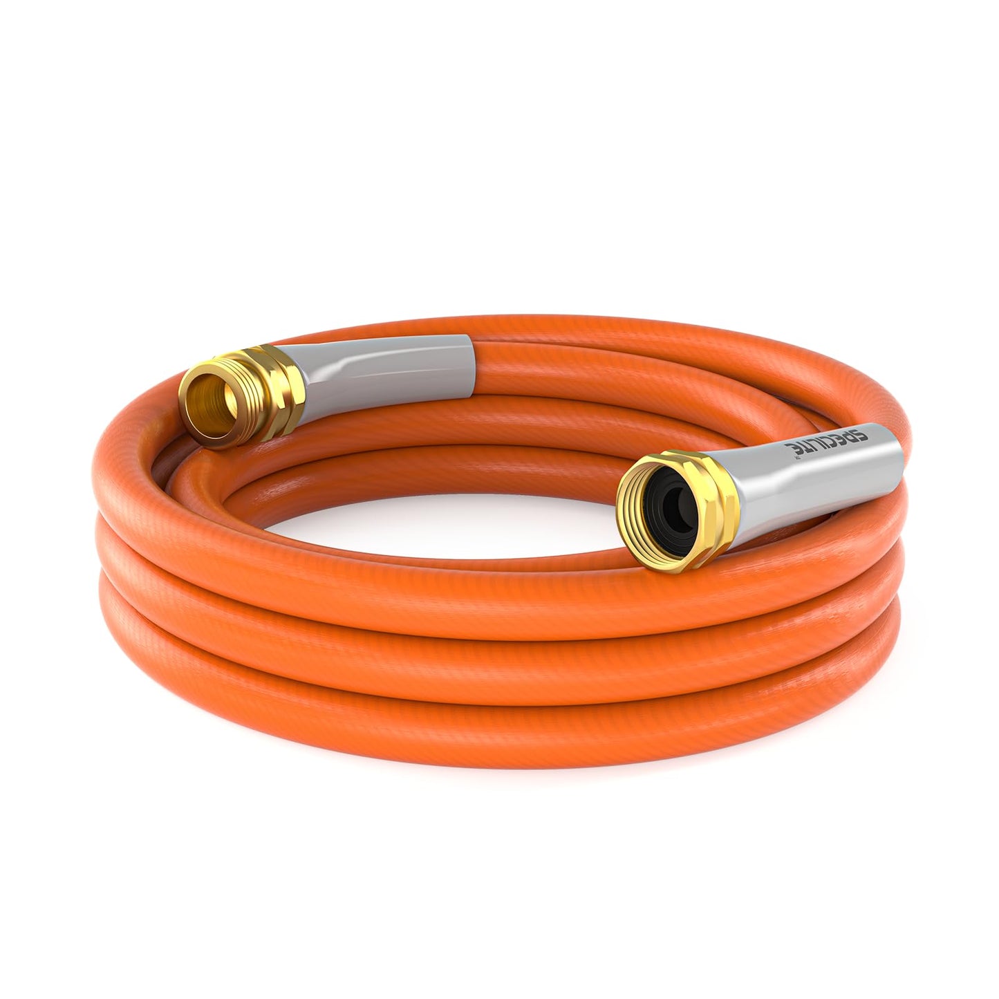 Garden Hose 50 ft x 5/8 in Heavy Duty, Flexible and Lightweight Water Hose, Burst 600 psi, Kink-less Hybrid Rubber Hose for Backyard, 3/4'' Brass Fittings