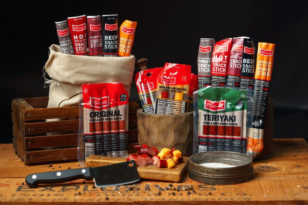 Jerky Gift Basket for Men - 26pc Jerky Variety Pack of Beef, Pork, Turkey, & Ham Snack Sticks - High Protein Healthy Snack - Unique Gift for Men