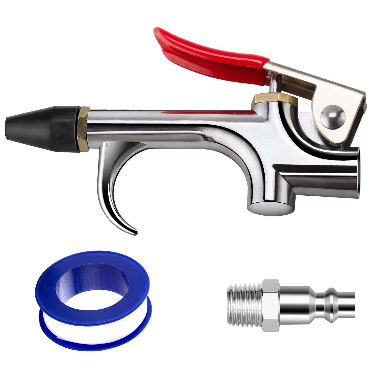 13 Pcs 2-Way Connection Air Nozzle Blow Gun Set, Air Nozzle Kit with 1/4 in Standard Quick Fitting and 8 Air Nozzles, Air Compressor Accessories for Air Inflation and Dedusting