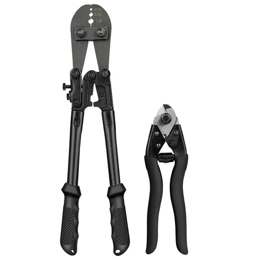 TooTaci Wire Rope Crimping Tool, Wire Rope Swaging Tool for Aluminum Oval Sleeves, Double Sleeves, Crimping Loop sleeve from 1/16-inch to 1/8-inch, Cable Crimper