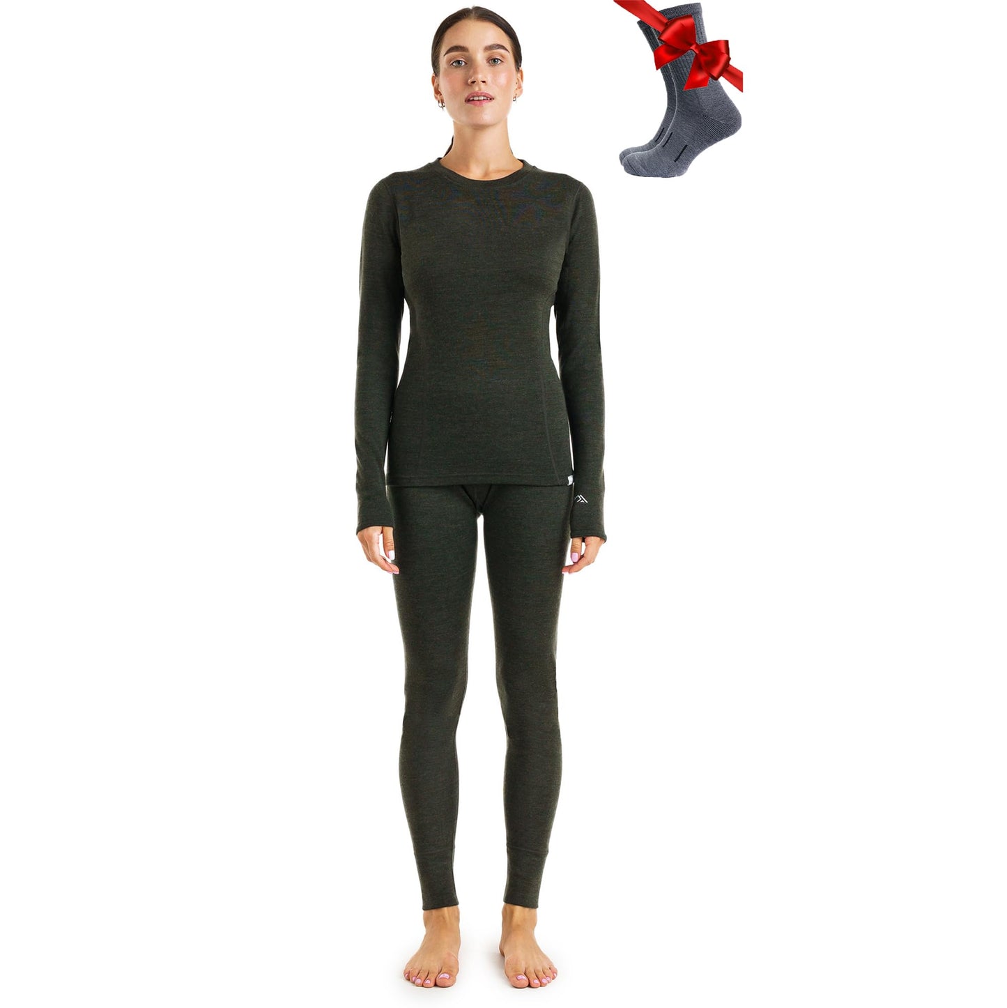 Merino.tech Merino Wool Base Layer Women Set - Heavyweight, Lite, Midweight Merino Thermal Underwear For Women Top, Bottom