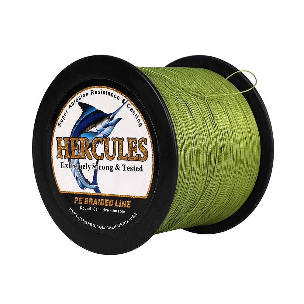 HERCULES Cost-Effective Super Cast 8 Strands Braided Fishing Line 10LB to 300LB Test for Salt-Water,109/328/547/1094 Yards(100M/300M/500M/1000M),Diam.#0.12MM-1.2MM,Hi-Grade Performance,Variety Colors