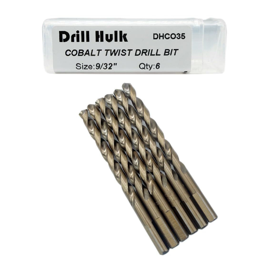 1/4-Inch Cobalt Steel M35 Jobber Length Twist Drill Bits for Hard Metal, Stainless Steel, Pack of 12