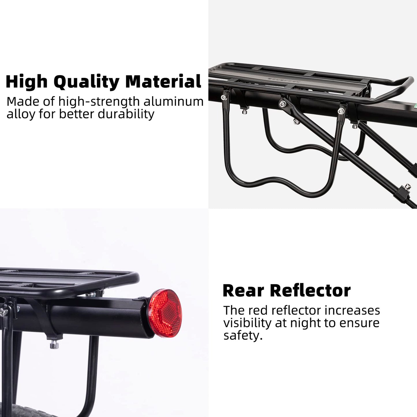 ROCKBROS Rear Bike Rack Quick Release Bike Cargo Rack Luggage Bike Rack Rear Mountain Bike Rack