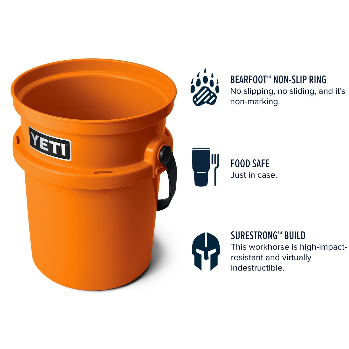 YETI Loadout 5-Gallon Bucket, Impact Resistant Fishing/Utility Bucket
