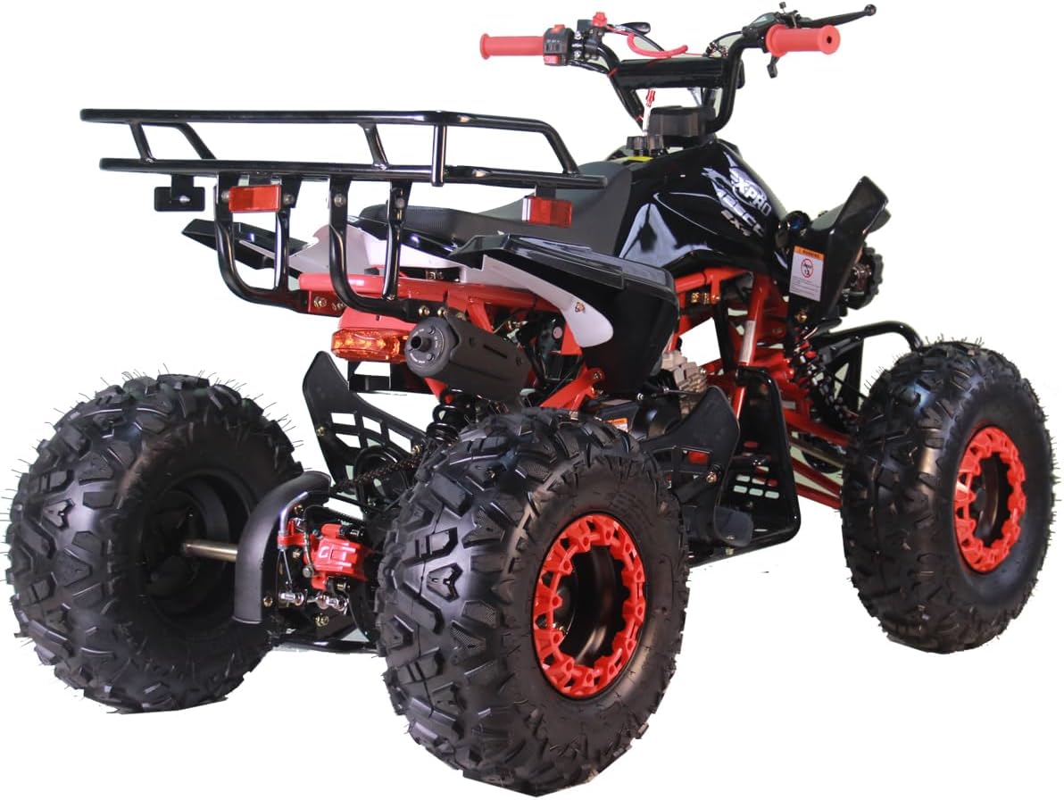 X-PRO Leopard 125 ATV 4 Wheels Quad 125cc ATV Quads with Automatic Transmission w/Reverse, Big 19"/18" Tires! (Black)