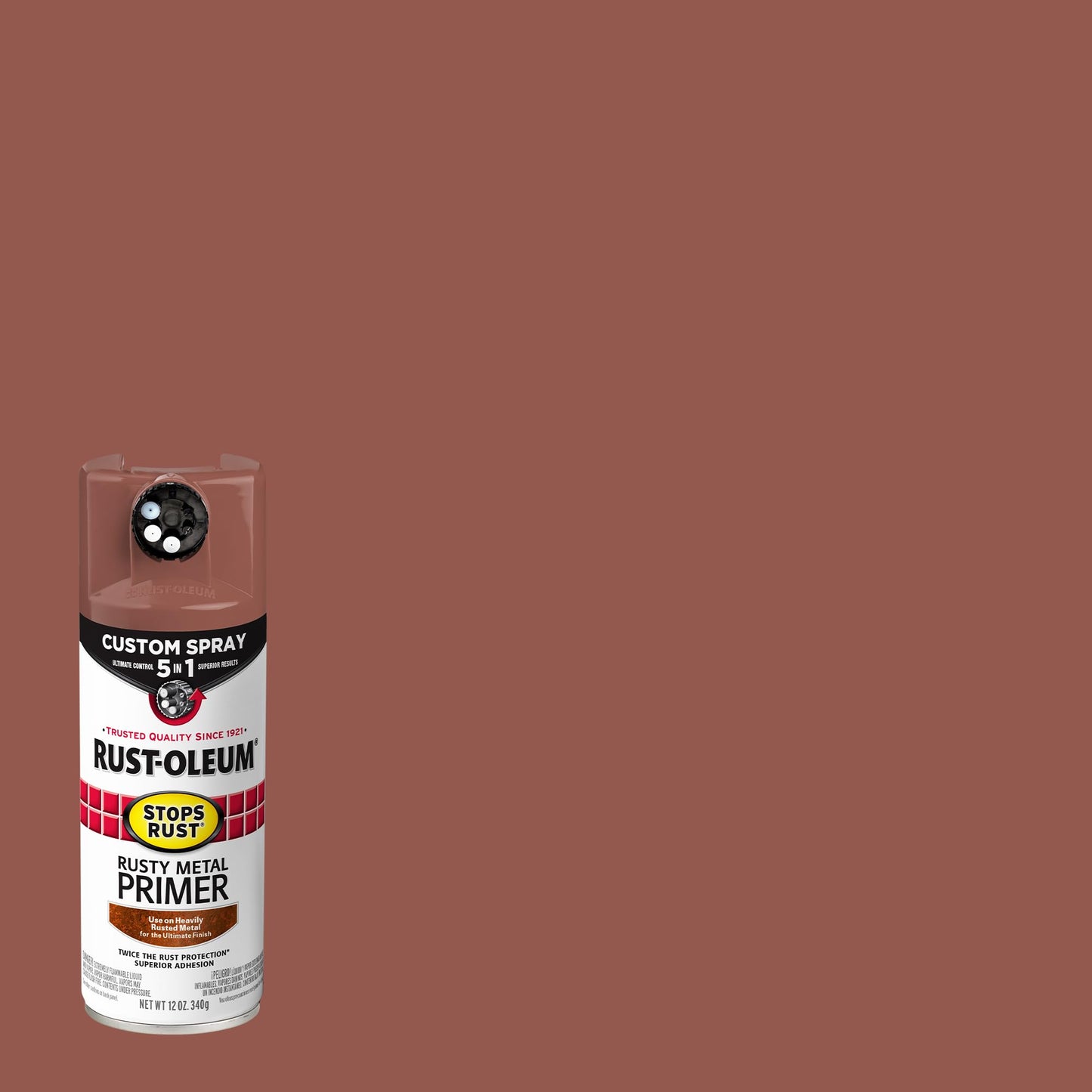Rust-Oleum 7769830 Stops Rust Rusty Metal primer Spray, 12 oz, Flat Brown