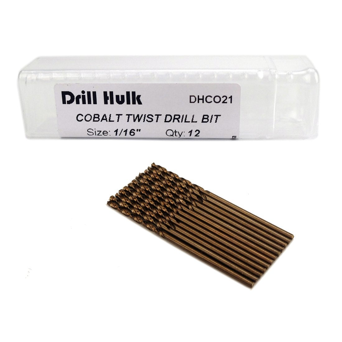 1/4-Inch Cobalt Steel M35 Jobber Length Twist Drill Bits for Hard Metal, Stainless Steel, Pack of 12