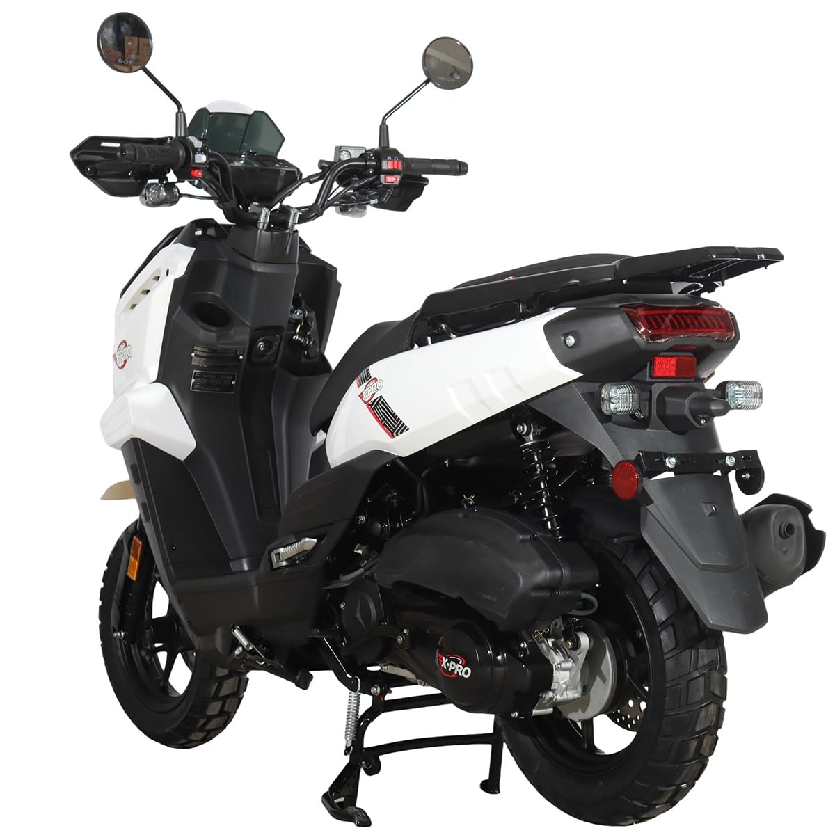 X-PRO Tank 200 Gas Moped Adult Gas Street Moped with 12" Wheels! LED Headlight!