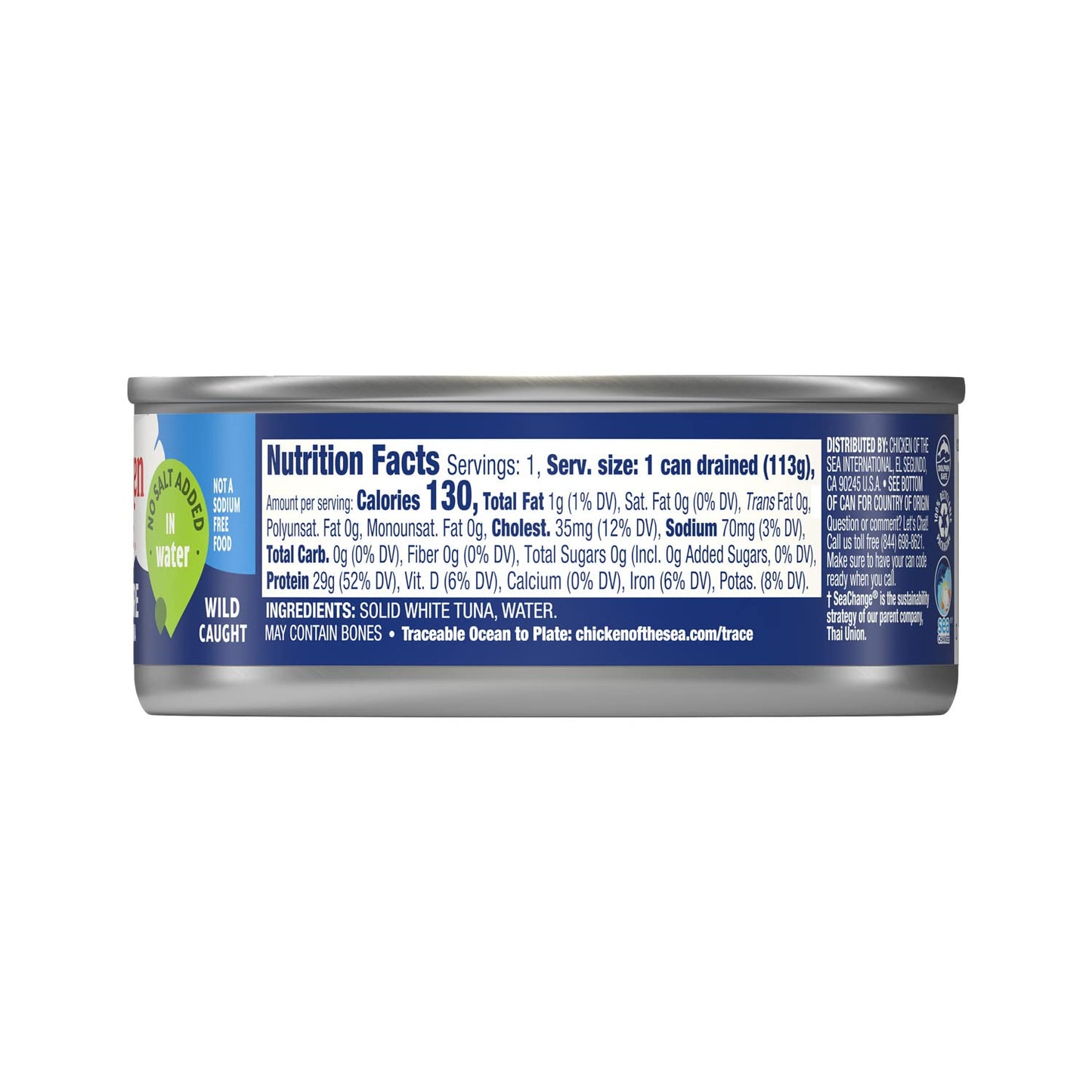 Chicken of the Sea Chunk White Albacore Tuna in Water, Wild Caught Canned Tuna, 12 oz. Can (Pack of 12)