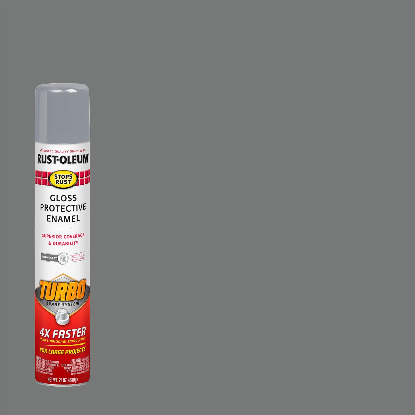 Rust-Oleum 376298 Stops Rust Turbo Spray System Spray Paint, 24 oz, Flat Black