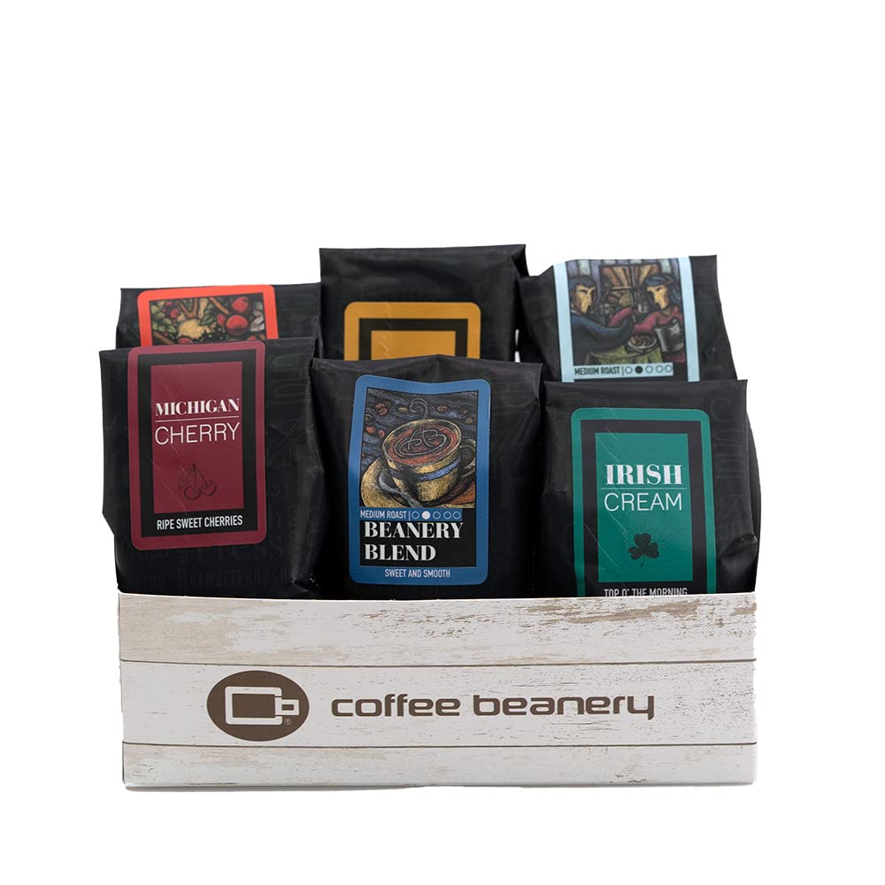 Indulgent Coffee Selection Gift Box | 100% Specialty Arabica Coffee | 12 Sample Bags of Medium Roast Ground Coffee