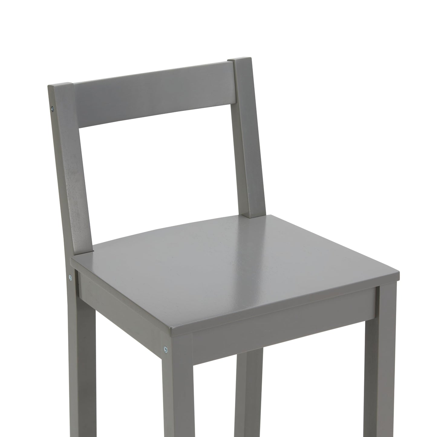 Amazon Basics Wooden Bar Stool with Backrest 24", Grey, Set of 2