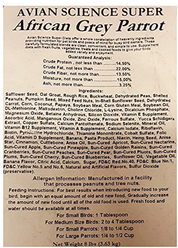 Volkman Avian Science Super African Grey Bird Food 4lb