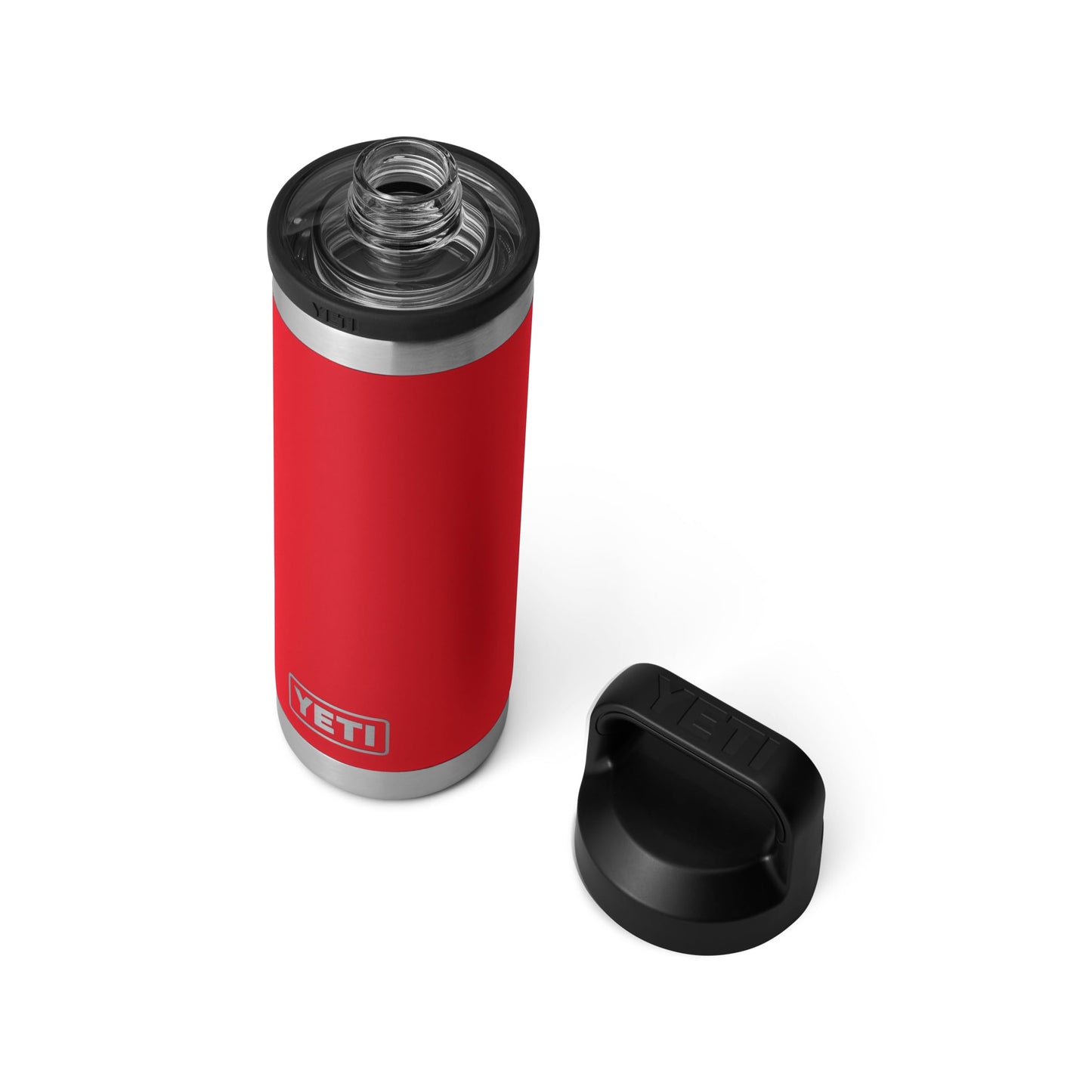YETI Rambler 18 oz Bottle, Leakproof, Vacuum Insulated, Stainless Steel with Chug Cap, Rescue Red