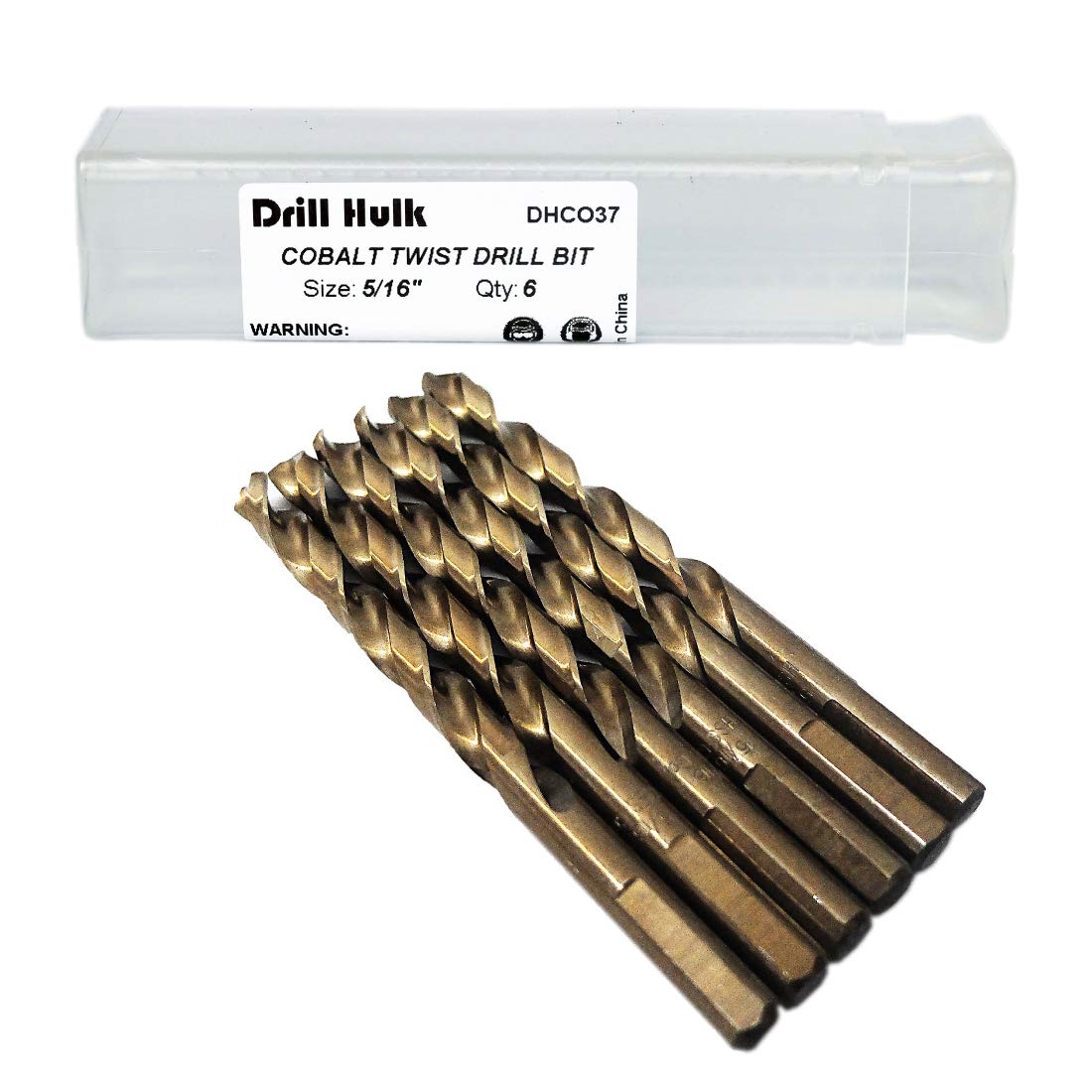 1/4-Inch Cobalt Steel M35 Jobber Length Twist Drill Bits for Hard Metal, Stainless Steel, Pack of 12