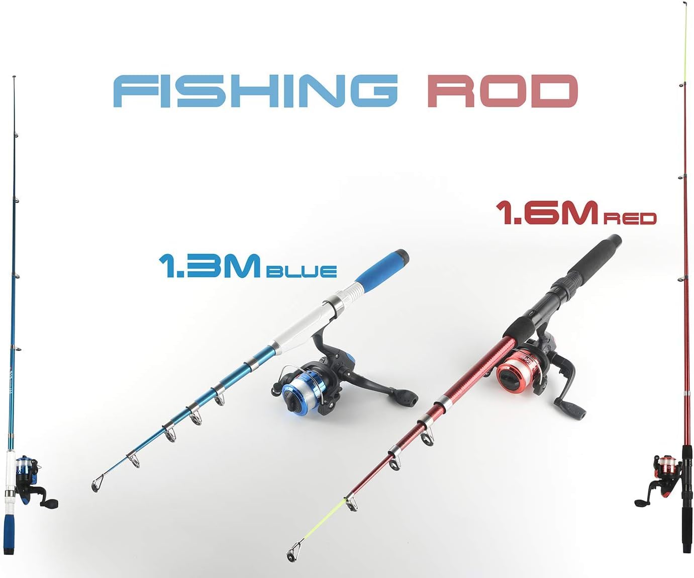 Fishing Rod Reel Combos Collapsible Fishing Rod Kit, 2PCS Telescopic Fishing Pole+2PCS Spinning Reels+Lures Hooks+Tackle Bag+Fishing Accessories Full Combo for Kids Youth