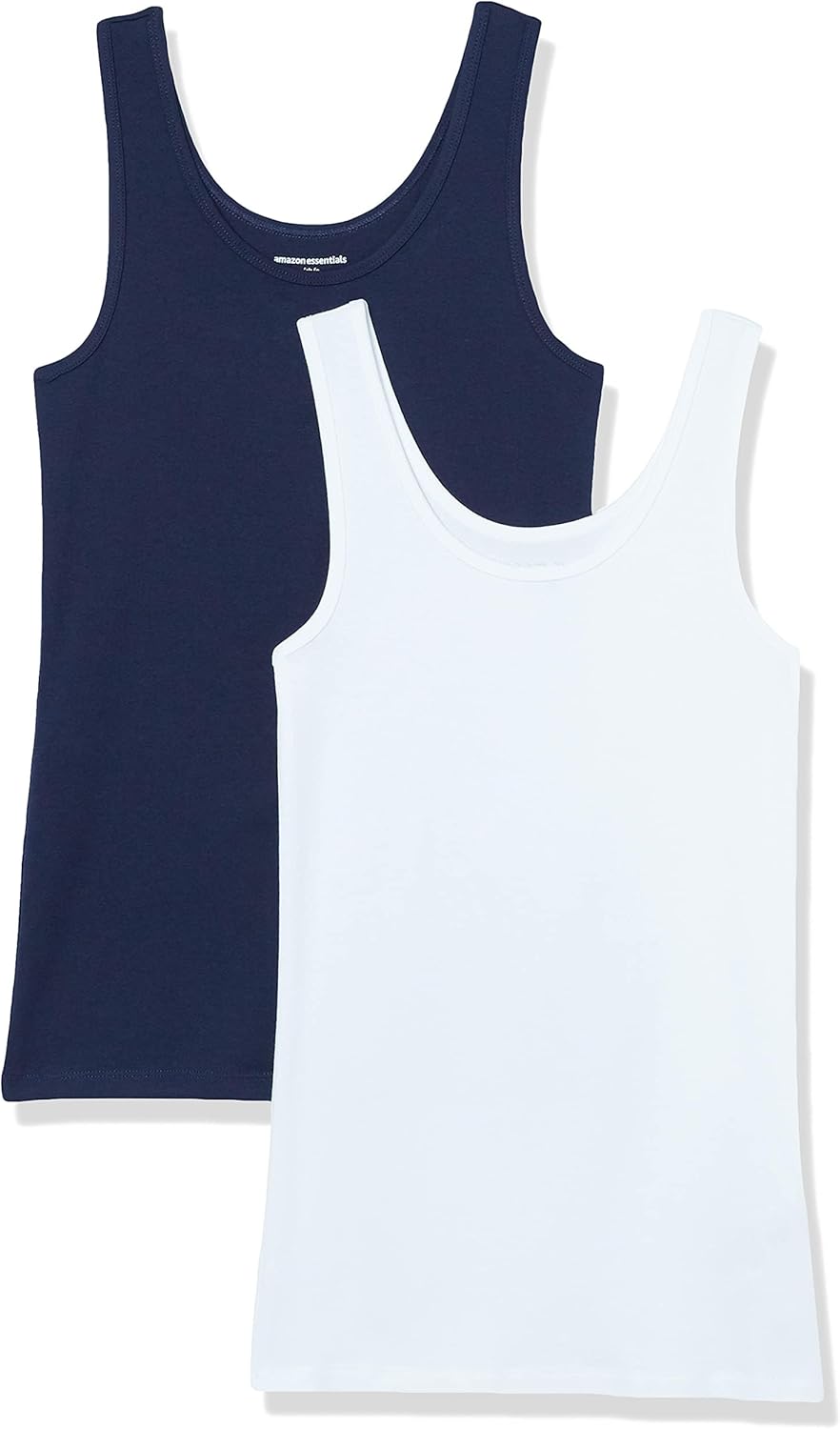 Amazon Essentials Women's Slim-Fit Scoop Neck Tank Top, Pack of 2
