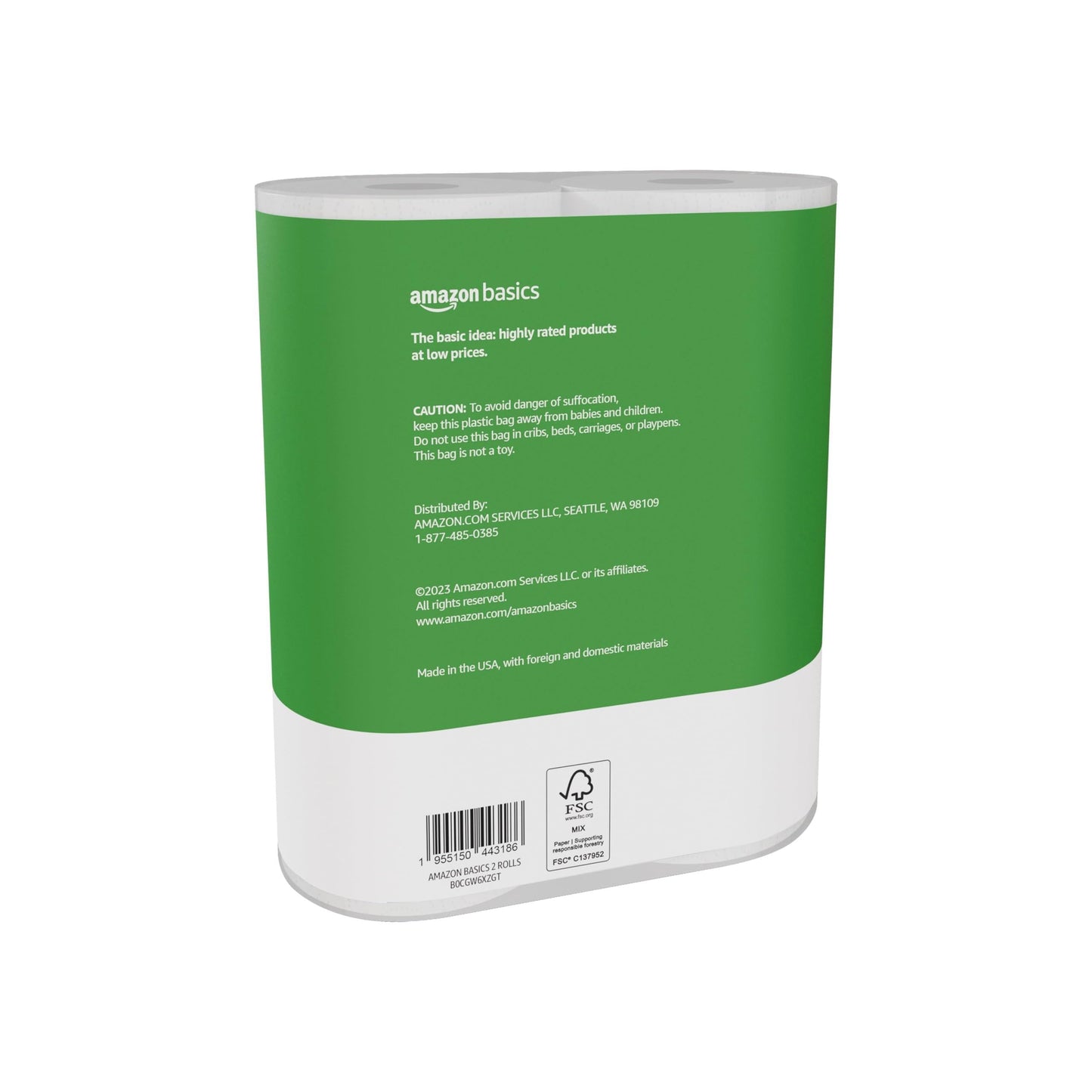 Amazon Basics 2-Ply Flex-Sheets Paper Towels, 6 Basics Rolls = 16 Regular Rolls, Everyday Value with 150 Sheets per Roll