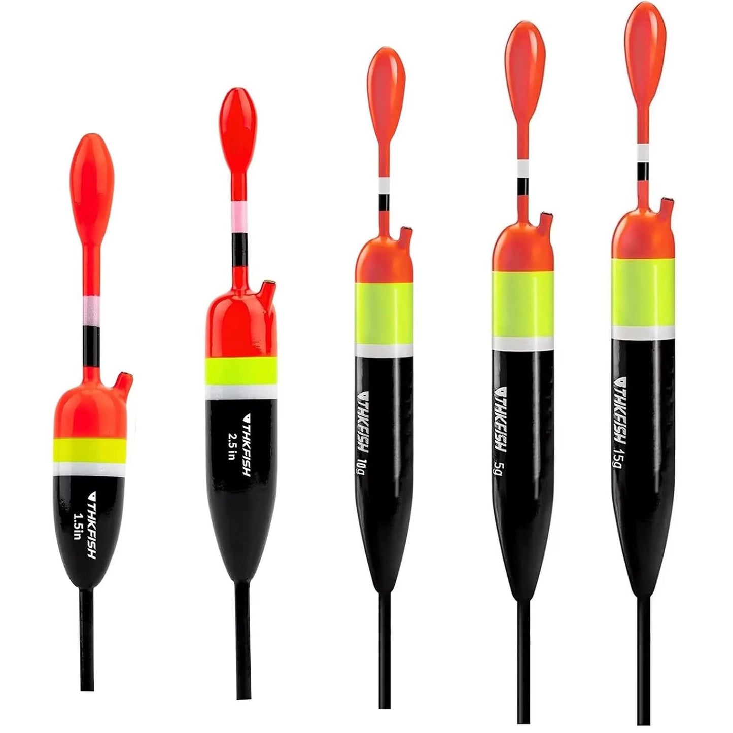THKFISH Fishing Bobbers Fishing Floats and Bobbers Slip Bobbers for Fishing Balsa Floats Crappie Fishing Bobbers 1/6oz(3.47"X0.47"X6.73") 3/8oz(3.84"X0.6"X 7.2") 1/2oz(4.13"X0.75"X7.87")