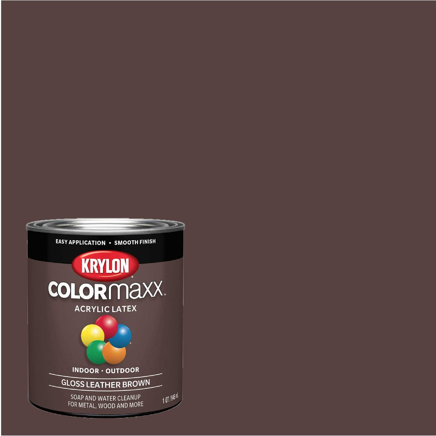 Krylon K05615007 COLORmaxx Acrylic Latex Brush On Paint for Indoor/Outdoor Use, ½ Pint, Satin White