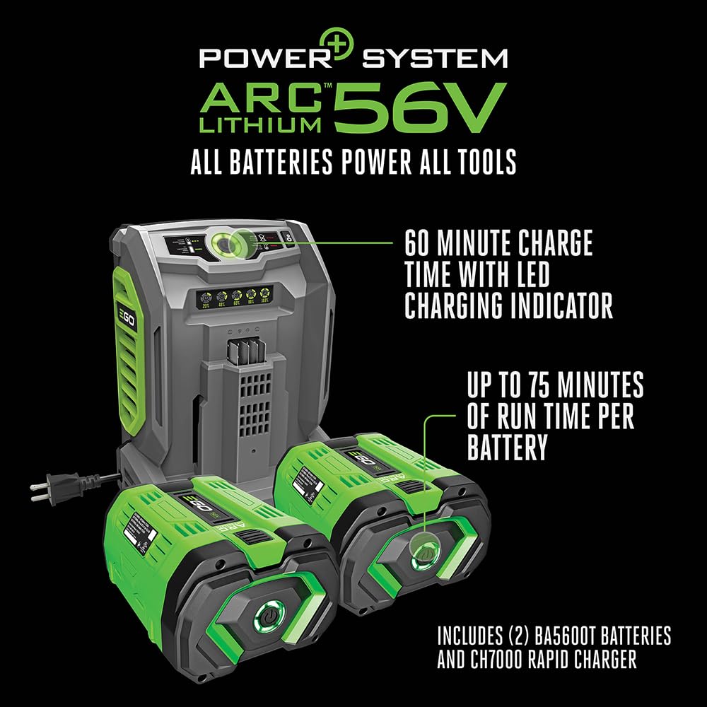 EGO Power+ Electric Lawn Mower, Self-Propelled Cordless with Select Cut, Includes (2) 56V 10.0Ah Batteries and 700W Turbo Charger - LM2156SP-2