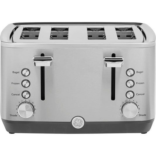 GE 2 Slice Stainless Steel Toaster, Extra Wide Slots for Toasting Bagels, Breads, Waffles & More, 7 Adjustable Shade Settings, Removable Crumb Tray, Countertop Kitchen Essentials, 850 Watts
