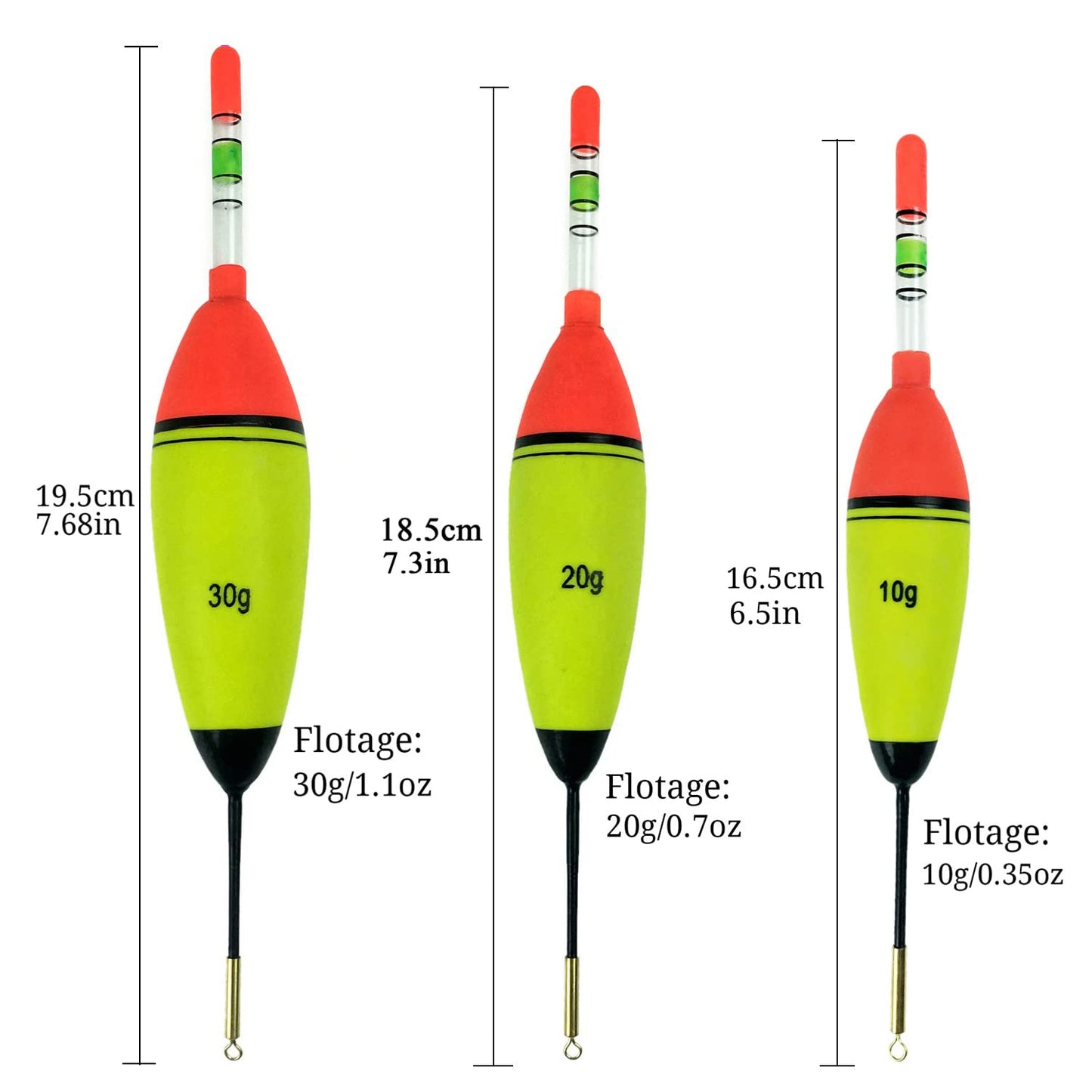 QualyQualy 5Pcs Lighted Fishing Bobbers EVA Foam Fishing Floats and Bobbers + 10Pcs Fishing Glow Sticks, Night Fishing Light Up Bobbers