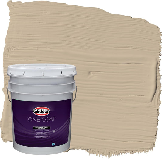 Glidden Exterior Paint + Primer: Beige/Pony Tail, One Coat, Semi-Gloss, 1-Gallon