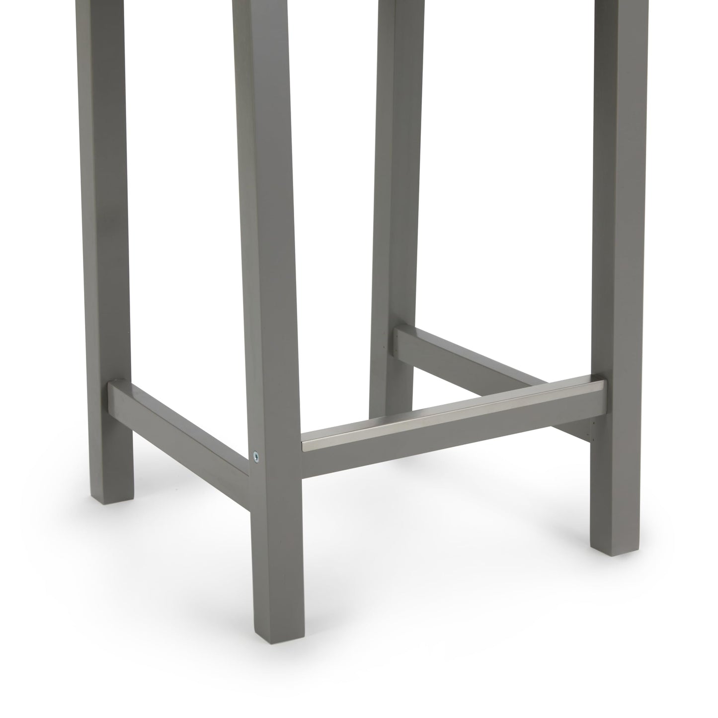 Amazon Basics Wooden Bar Stool with Backrest 24", Grey, Set of 2