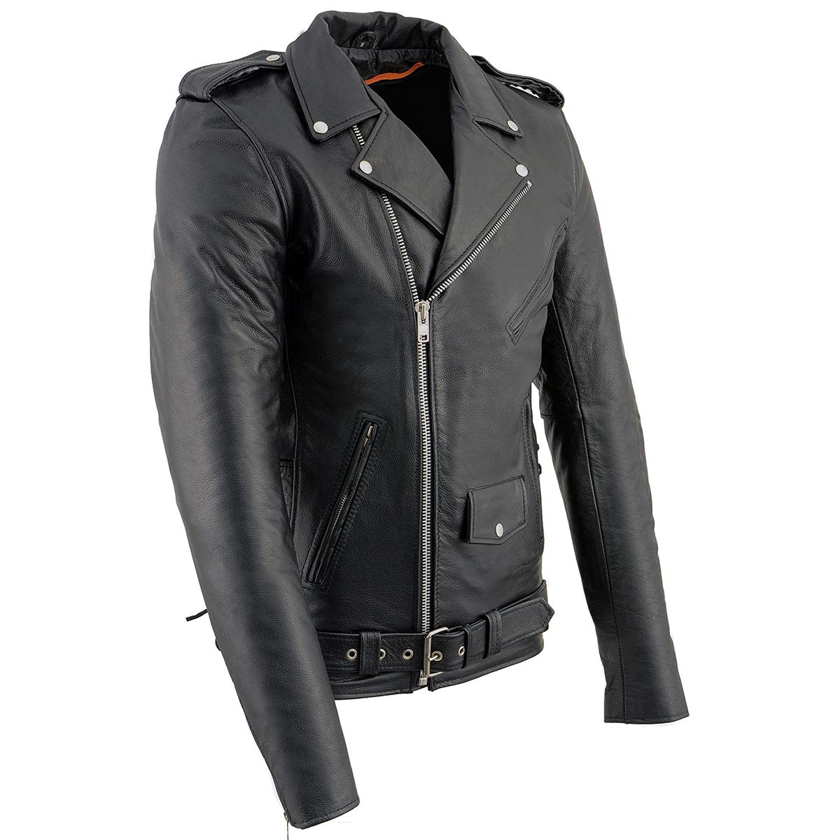 Milwaukee Leather LKM1781 Men's The Legend Classic Black Premium Leather Motorcycle Jacket w/Quilted Liner