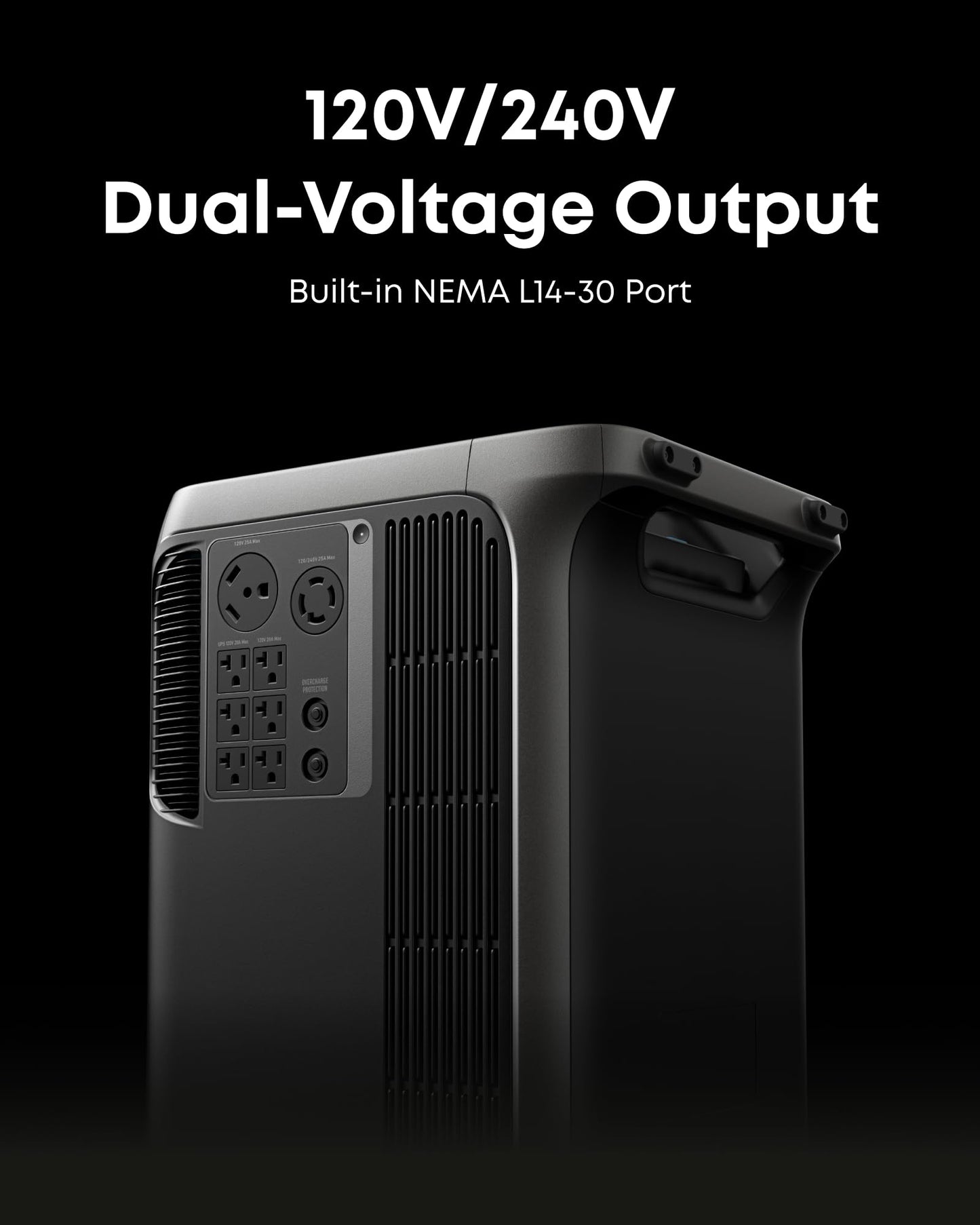 Anker SOLIX F3800 Plus Portable Power Station with 400W Solar Panel, 3,840Wh, 6,000W AC Output, 120V/240V, Generators for Home Use, Works with Generator, For Power Outages, RVs, and Emergencies