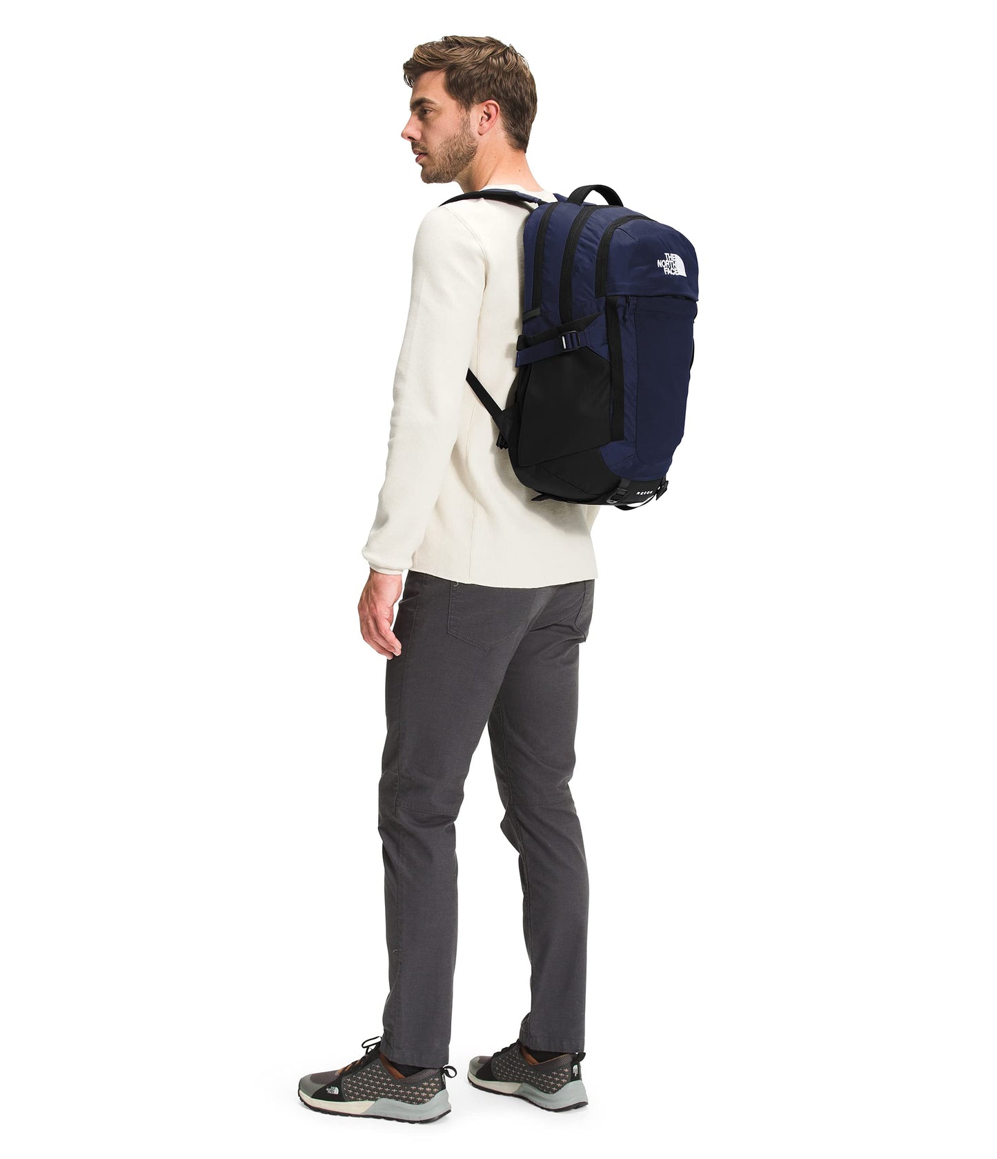 THE NORTH FACE Recon Everyday Laptop Backpack | Daypack with Water Repellent Finish, 16" Laptop Sleeve, 2 Water Bottle Pockets, TNF Black/TNF Black-NPF, One Size