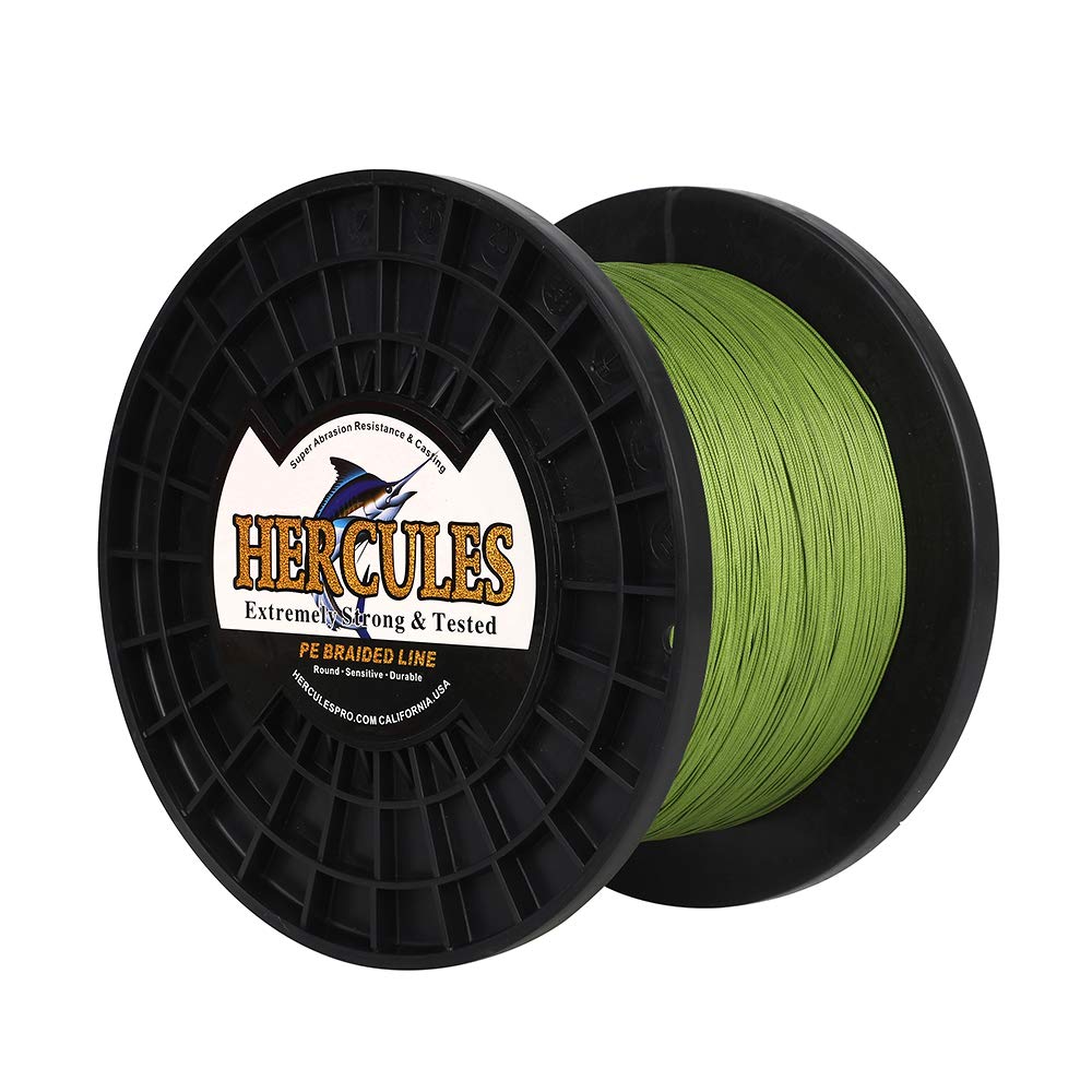 HERCULES Cost-Effective Super Cast 8 Strands Braided Fishing Line 10LB to 300LB Test for Salt-Water,109/328/547/1094 Yards(100M/300M/500M/1000M),Diam.#0.12MM-1.2MM,Hi-Grade Performance,Variety Colors