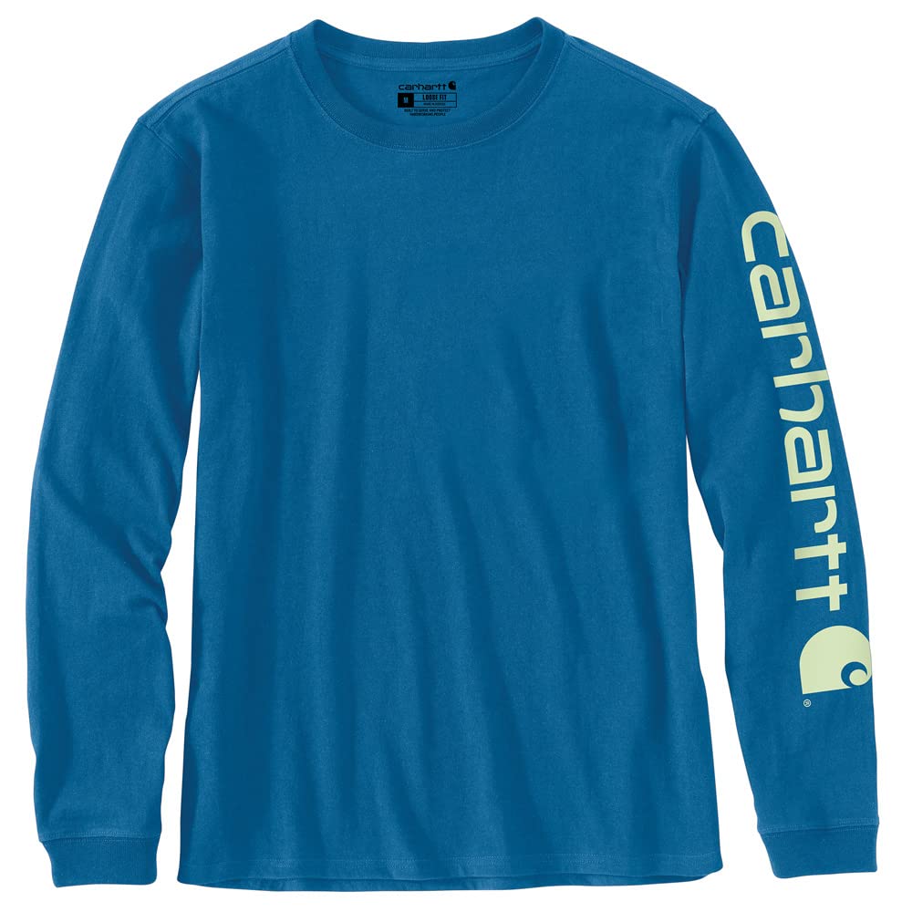 Carhartt Women's Plus Size Loose Fit Heavyweight Long Logo Sleeve Graphic T-Shirt