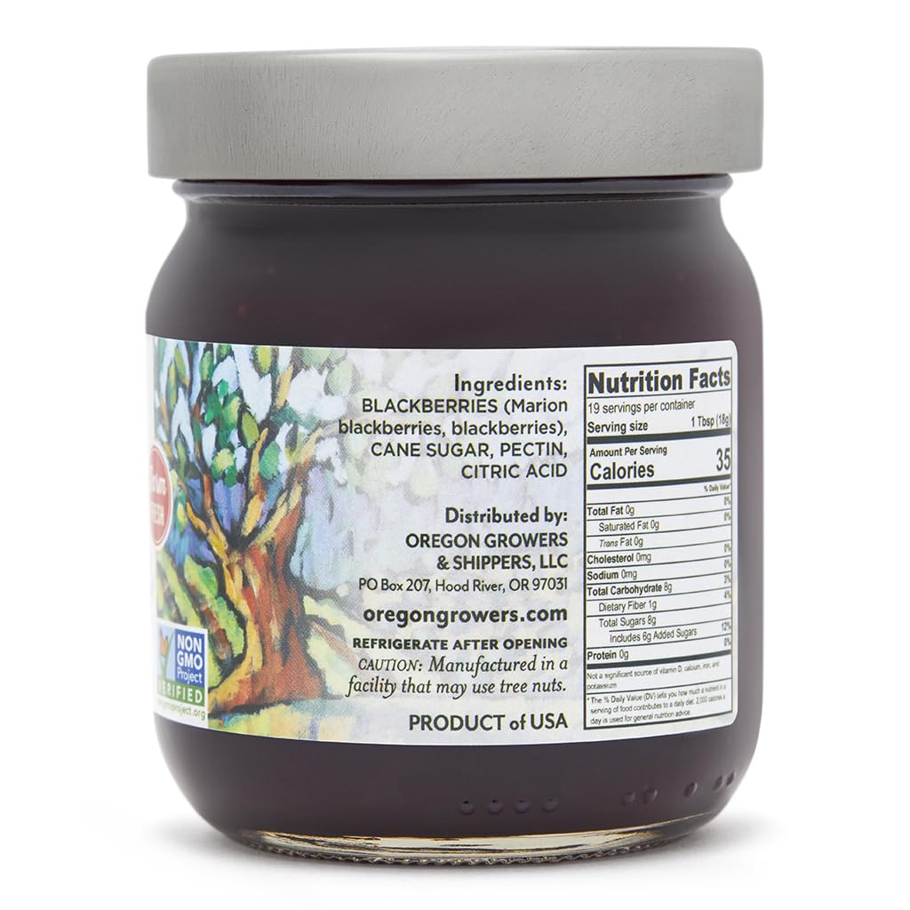 Oregon Growers, Marionberry Jam, Strawberry Jam, & Red Raspberry Jam Variety Pack - Marionberry Preserves, Strawberry Preserves, Red Raspberry Preserves, Organic Jelly - 12 Oz Each (Pack of 3)