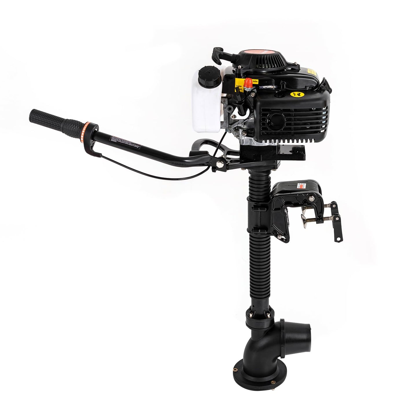 Outboard Motor, Heavy Duty Fishing Boat Engine Manual Start Kayak Motor w/Air-cooling & TCI Ignition System for yachts, kayaks, Wooden Boats, Foam Boats, Rubber Boats, etc. (196CC 7.5HP 4Stroke)