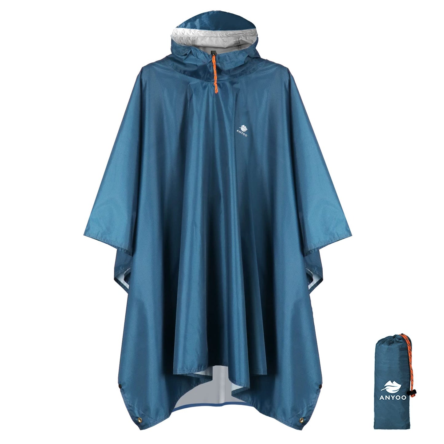 ANYOO Hooded Rain Poncho for Adults Waterproof Lightweight Rain Coat for Men Women Reusable Rain Jacket for Emergency Outdoor