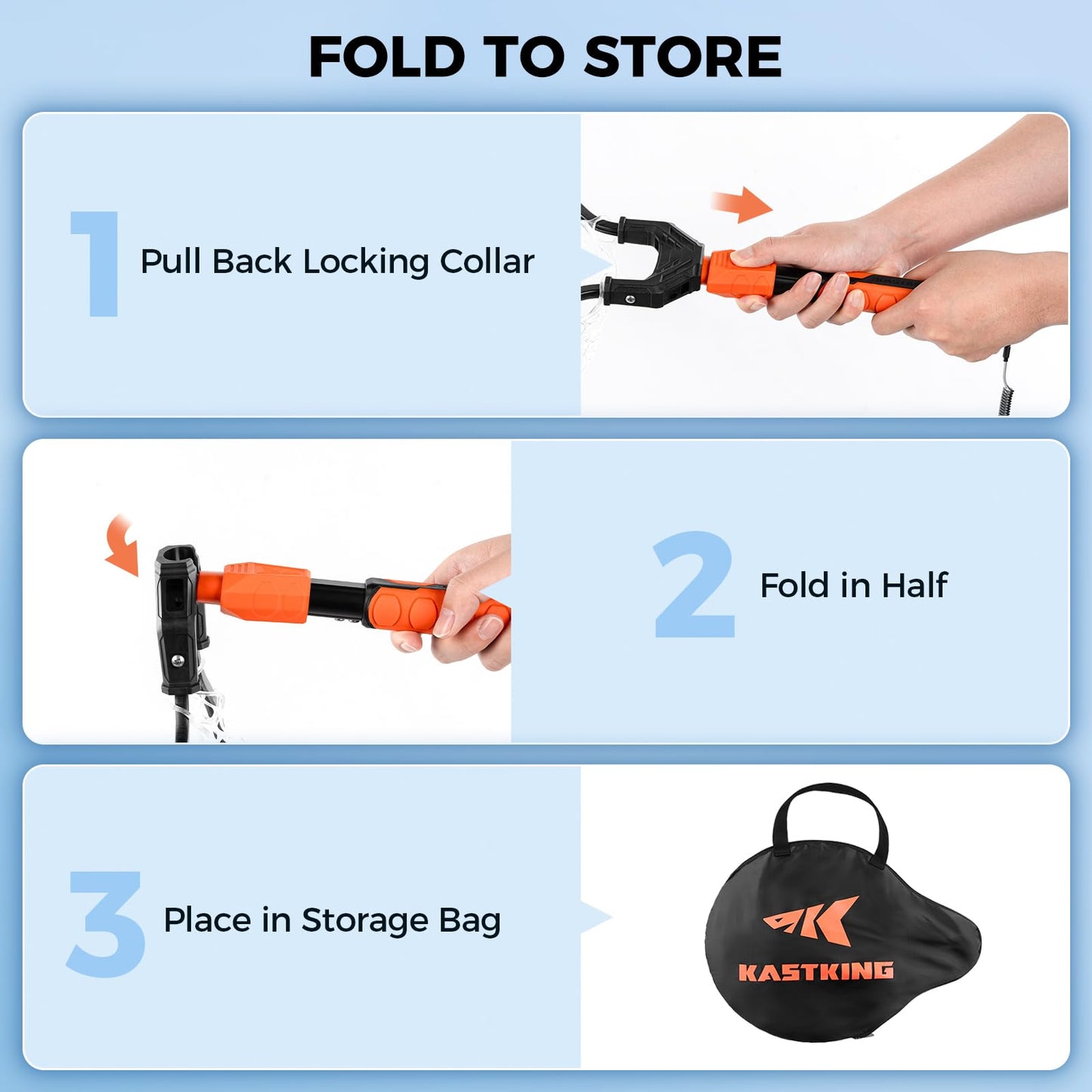 KastKing Titanet Fishing Net, Durable Aluminum Handle, Non-Slip Hi-vis Grip, Compact Storage Bag & Lanyard, Ideal for Kayak & Wading Fishing, Two Net Options