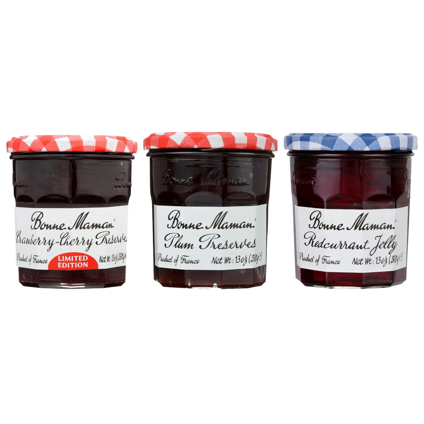 Bonne Maman Preserves, Variety Pack (Strawberry, Raspberry, Wild Blueberry, Cherry), 13 Ounce Jars (Pack of 4)